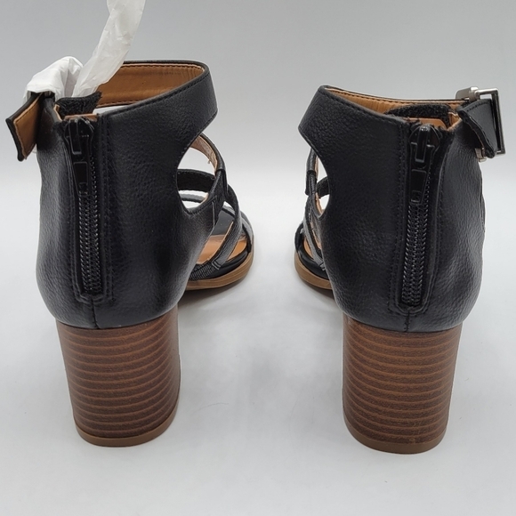 Style & Co Naomi Block Heel Open Toe Black Sandals 6 - Picture 4 of 9